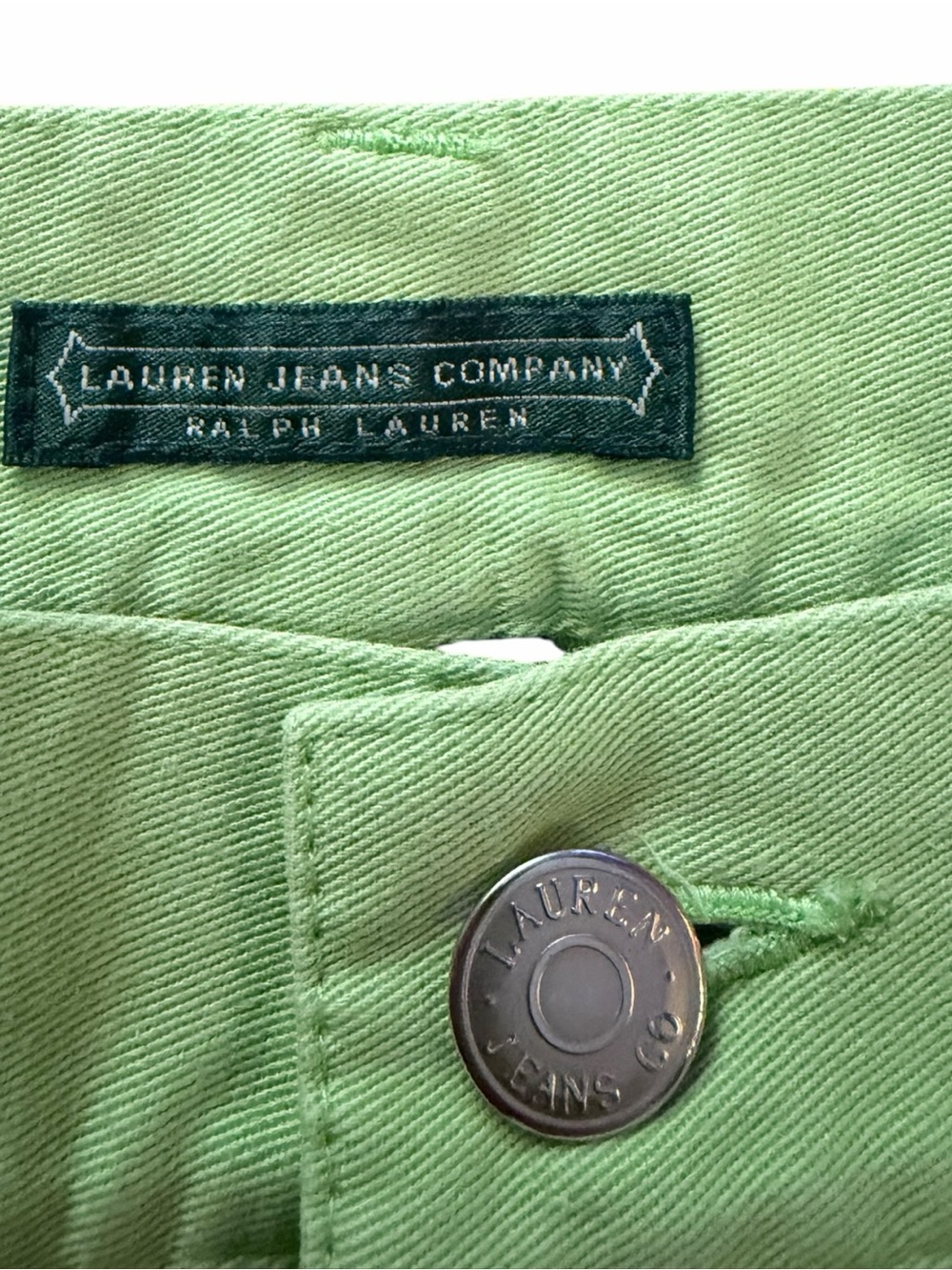 Lauren Jeans Co Ralph Lauren Green Wide Leg Crop Pants Size 10 Cotton F - Picture 5 of 7
